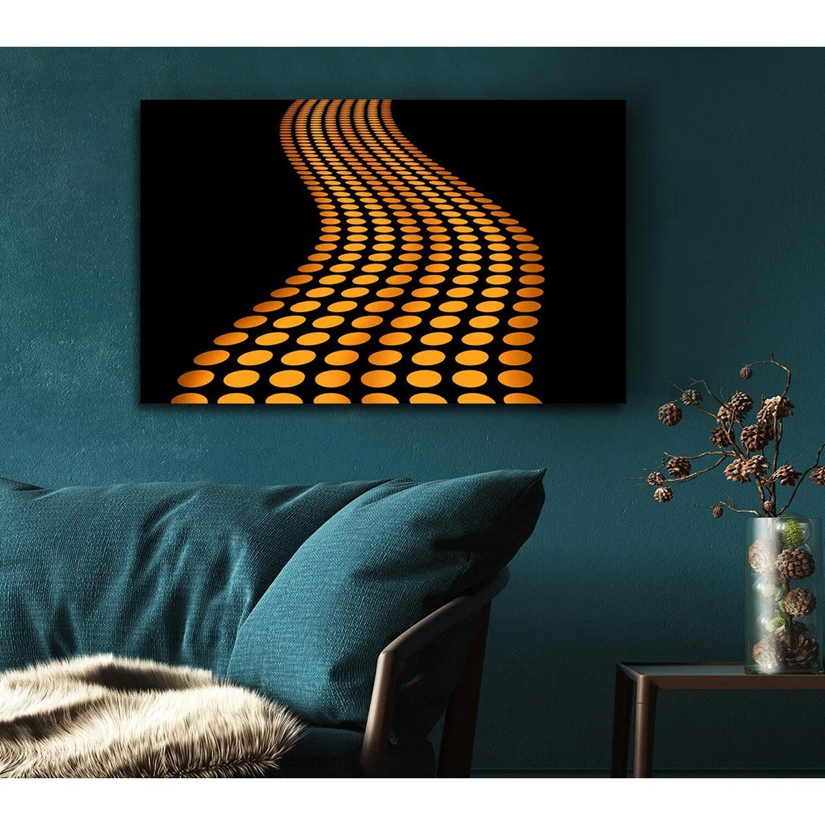 The Orange Road Less Travelled Canvas Print Wall Art - Yellow / 35.56cm – image 4