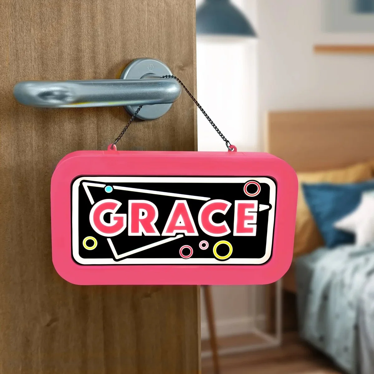 Grace Pre-personalised Light-Up Neon Bedroom Sign - Pink – image 8