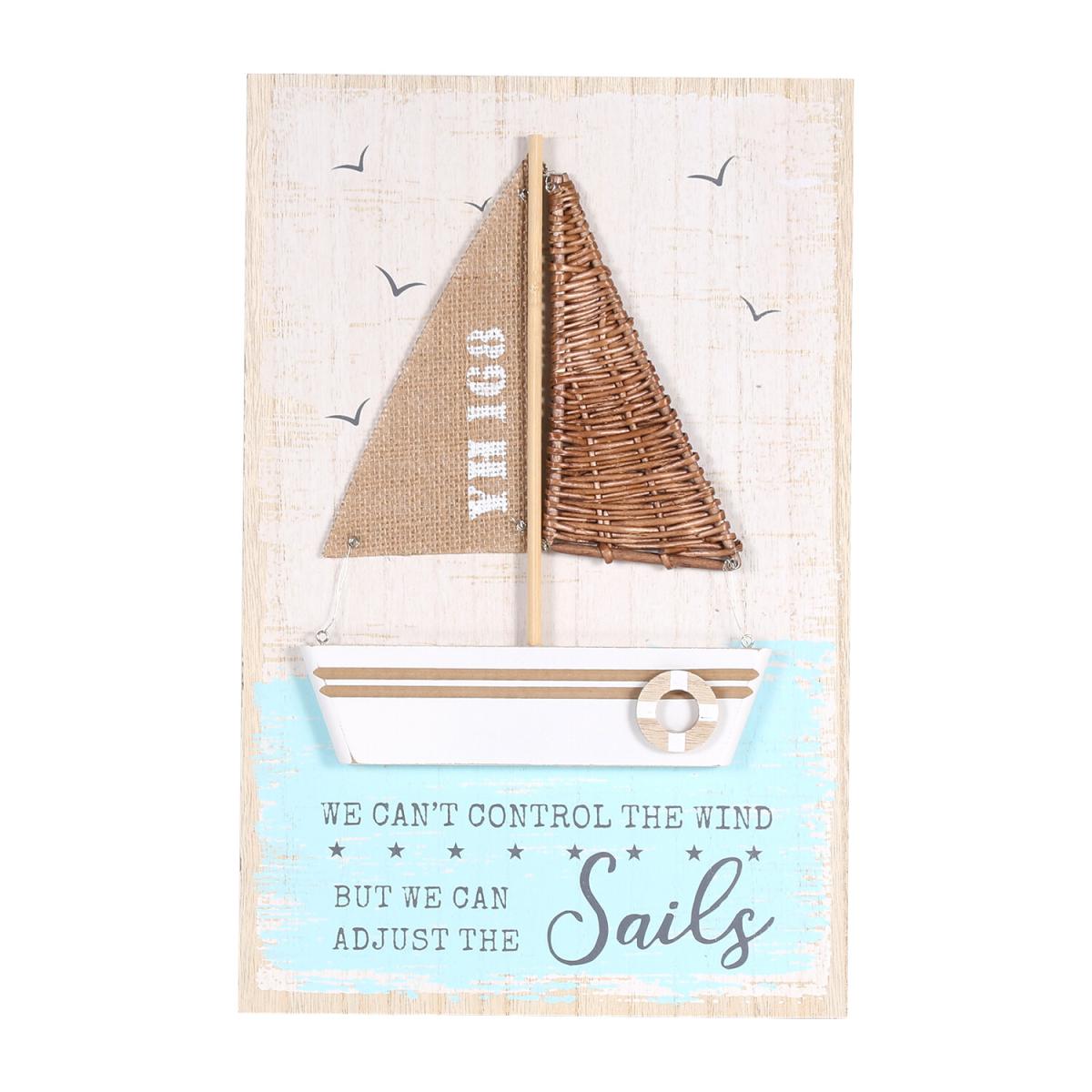 Embellished Sailboat Wooden Plaque – image 2