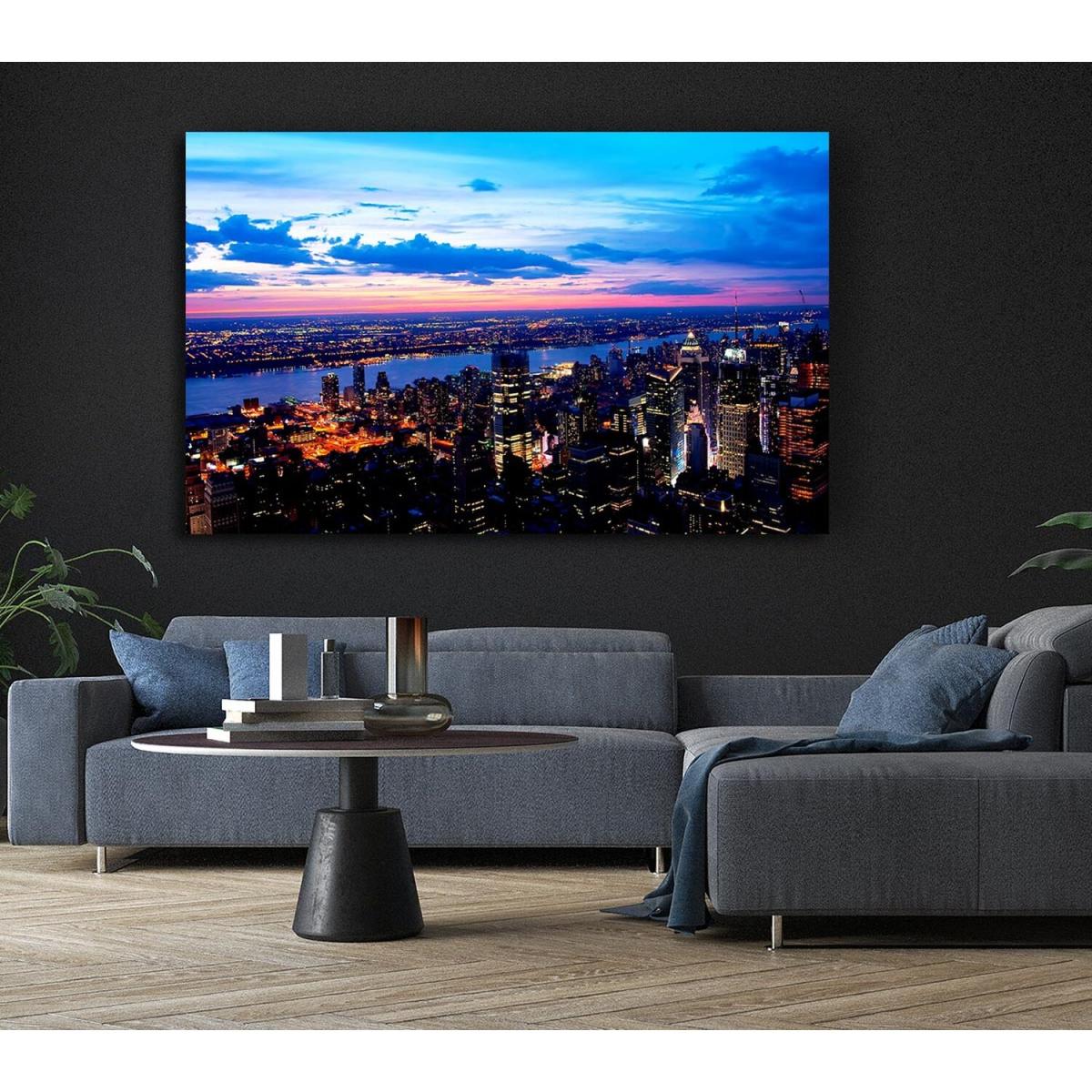 City River Flows Canvas Print Wall Art - Yellow / 81.28cm – image 4
