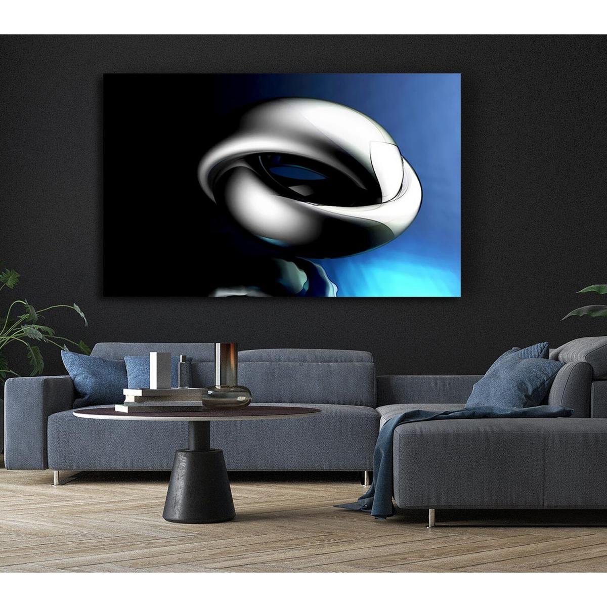 Liquid Knot Blue Canvas Print Wall Art - Yellow / 81.28cm – image 6