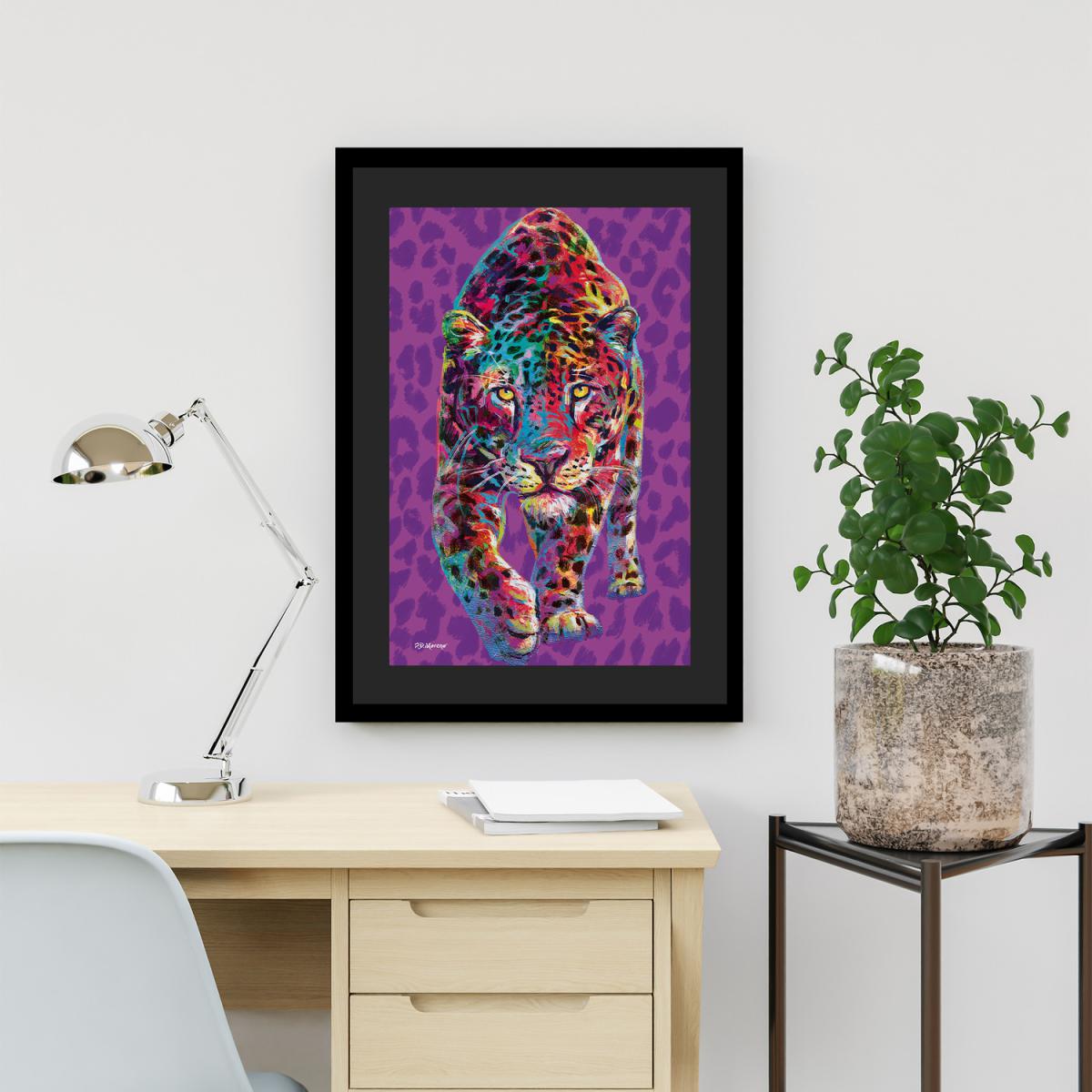 Chloe the Leopard Framed Wall Art - White / 43.5cm – image 3
