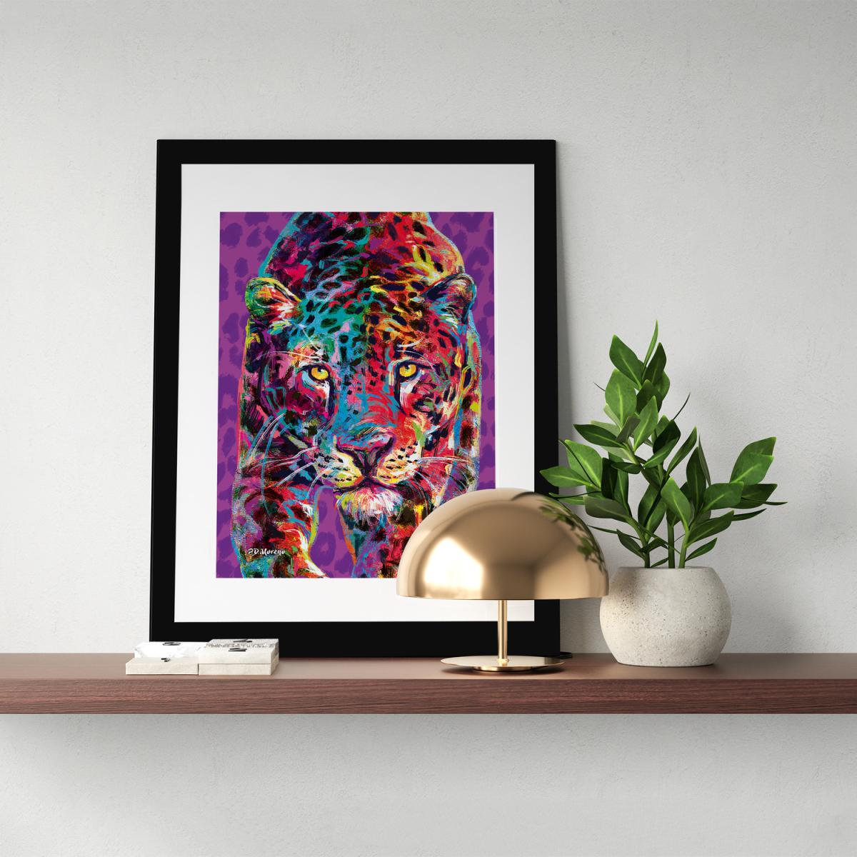 Chloe the Leopard Framed Wall Art - White / 43.5cm – image 1