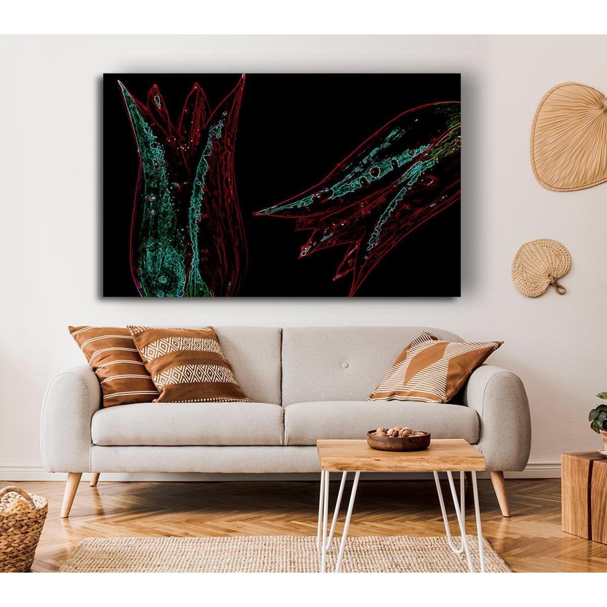 Twin Flowers Canvas Print Wall Art - Yellow / 101.6cm – image 4