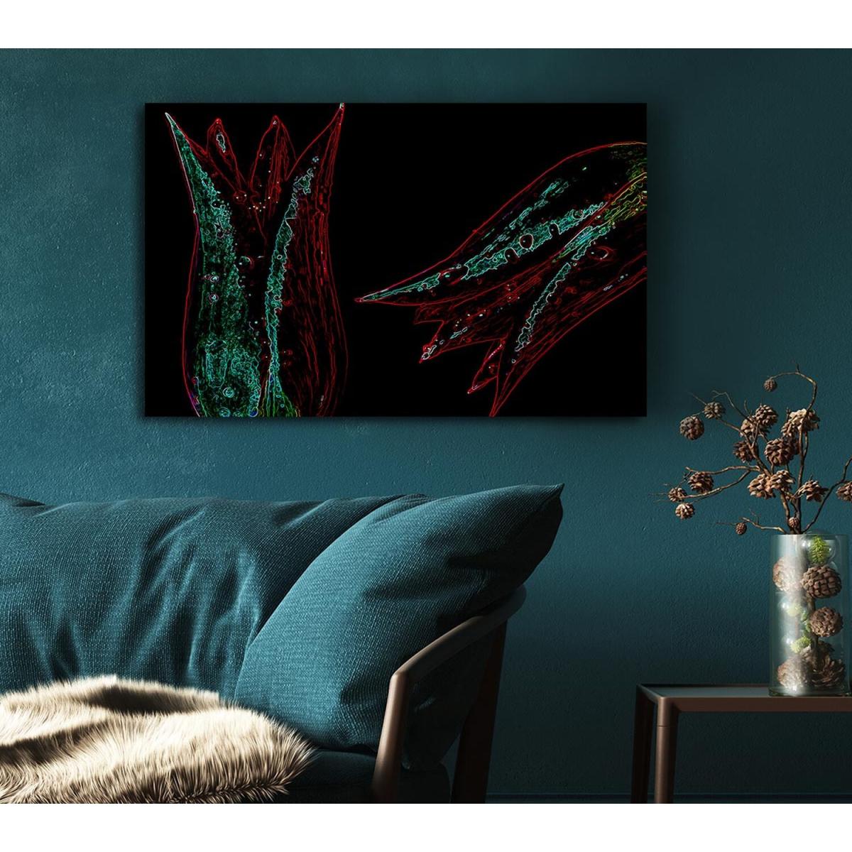 Twin Flowers Canvas Print Wall Art - Yellow / 101.6cm – image 5