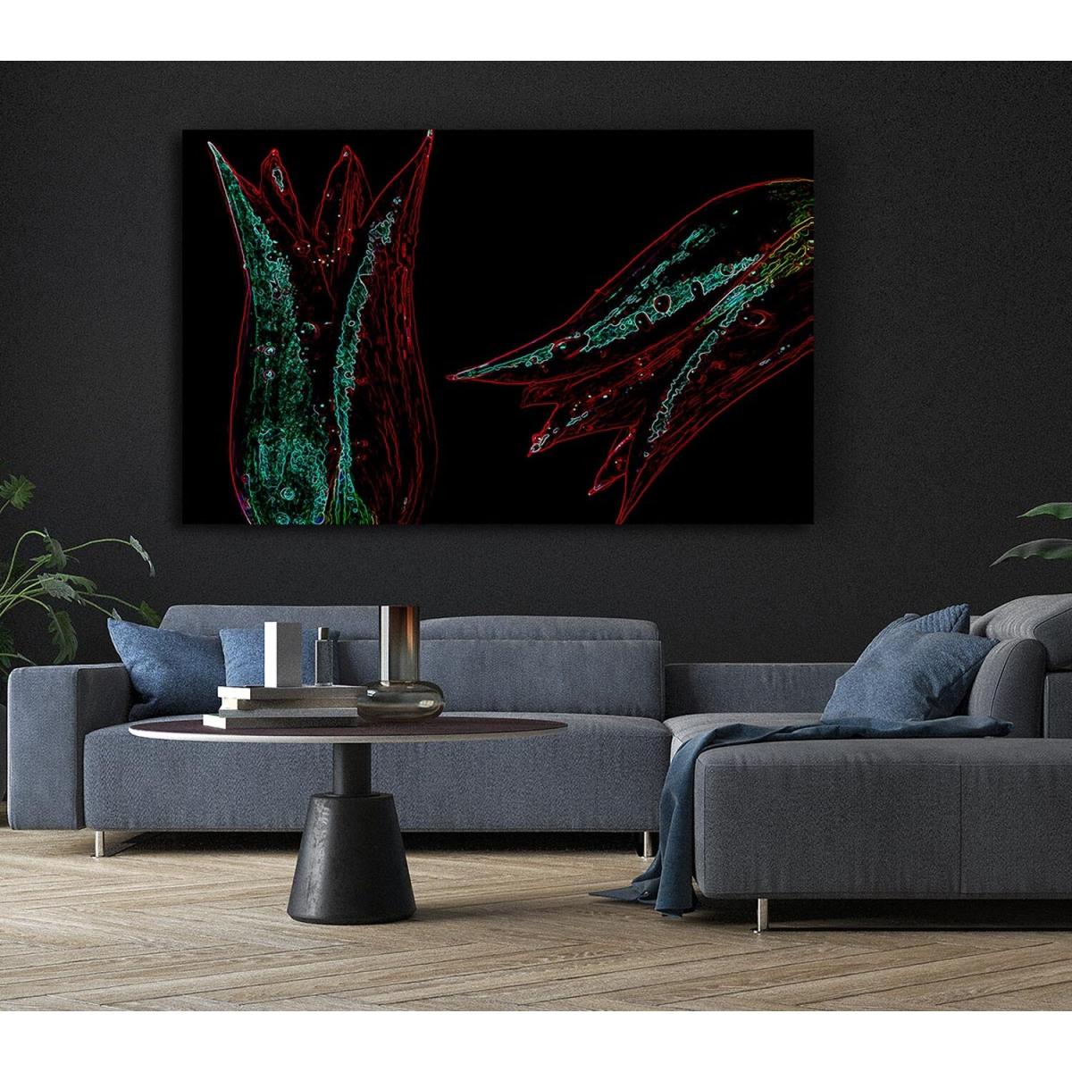 Twin Flowers Canvas Print Wall Art - Yellow / 101.6cm – image 6