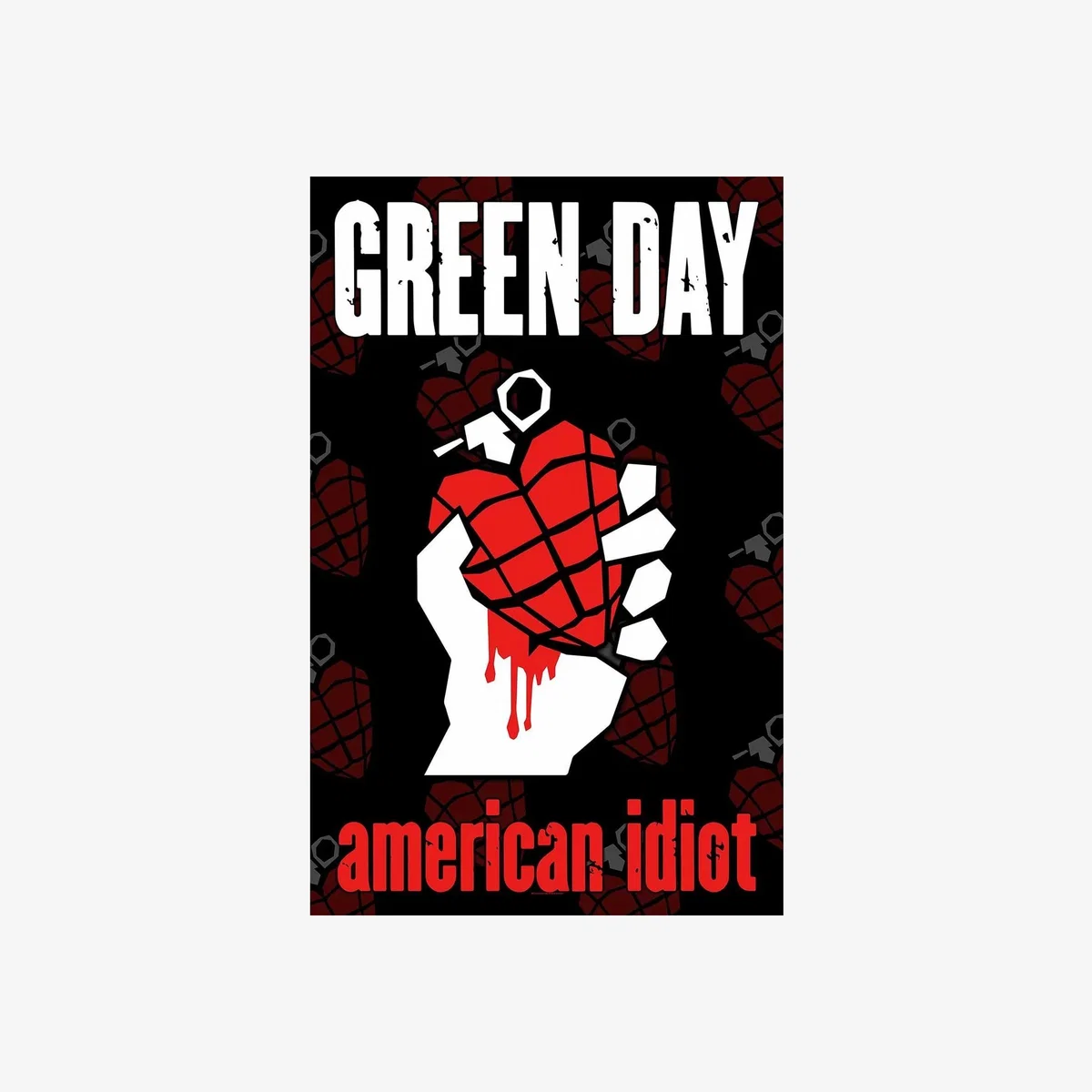 Green Day American Idiot Textile Poster - Black/Red/White