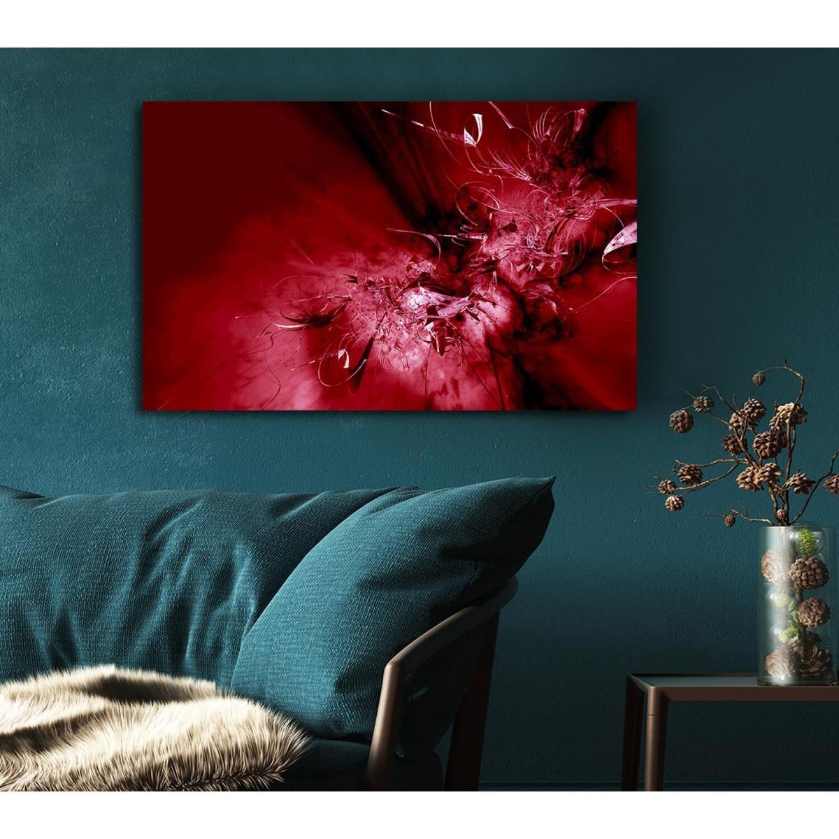 Red Broken Glass Canvas Print Wall Art - Yellow / 35.56cm – image 3