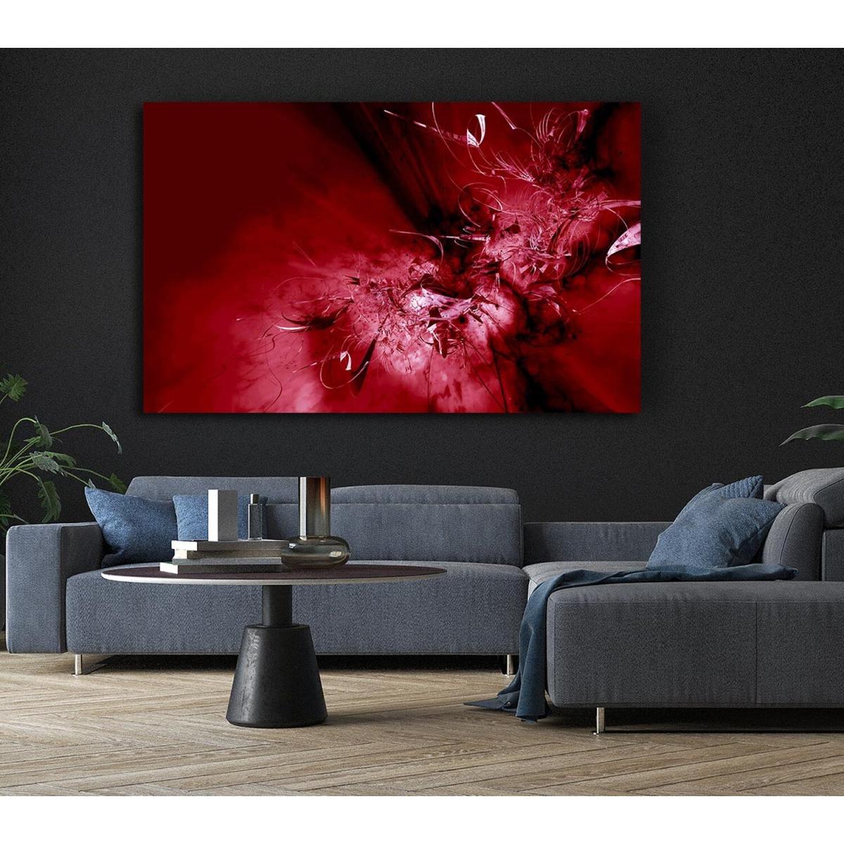 Red Broken Glass Canvas Print Wall Art - Yellow / 35.56cm – image 4
