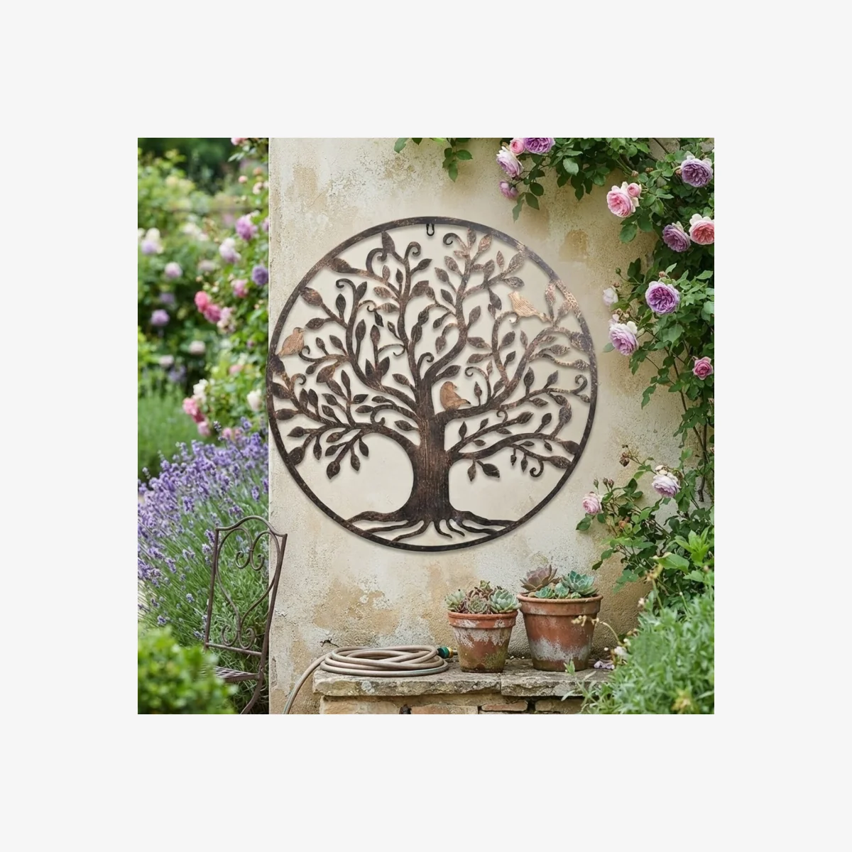 Brown Round Tree Of Life Wall Art - Brown / 80cm