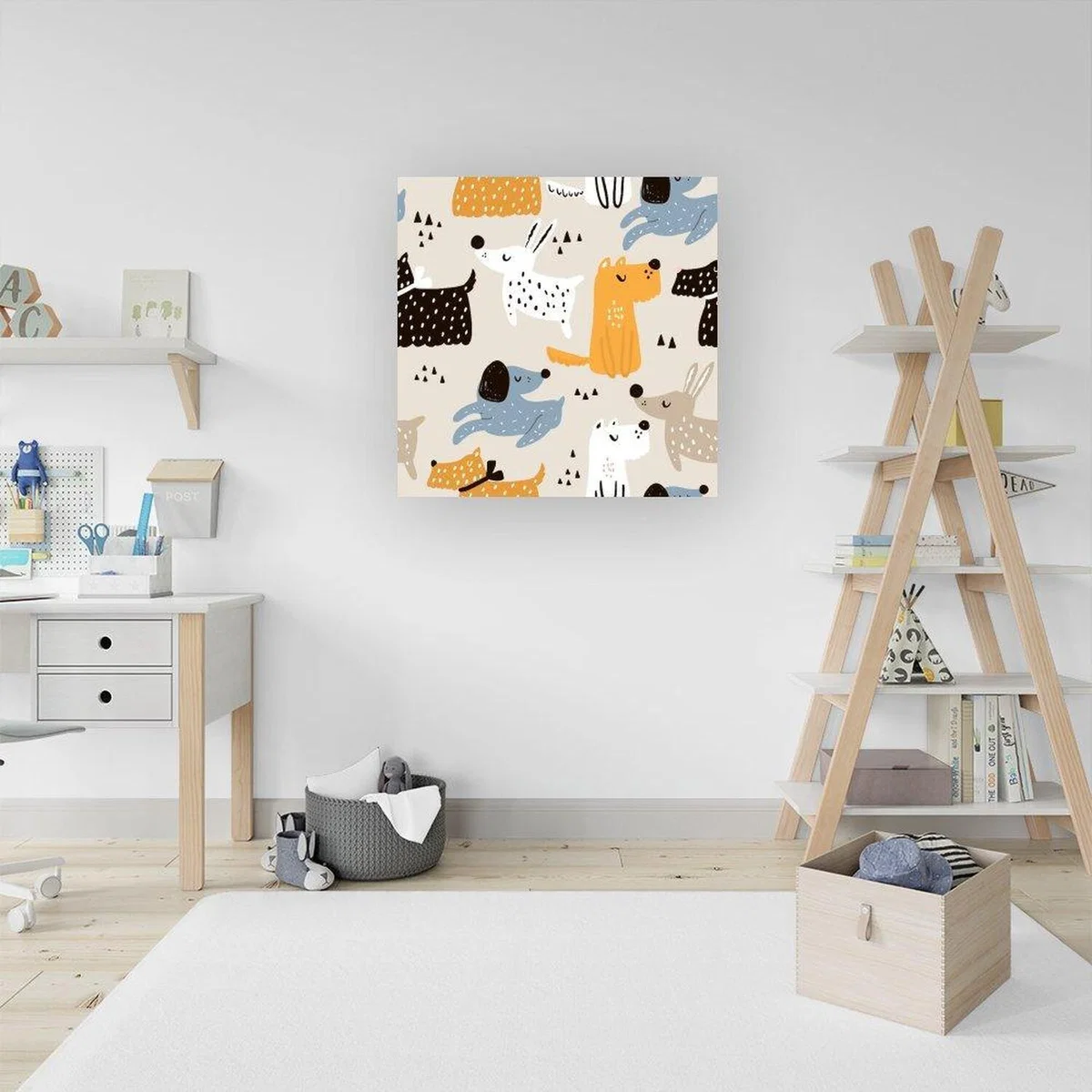 Hand Drawn Dogs Canvas Print - Orange / Medium – image 2