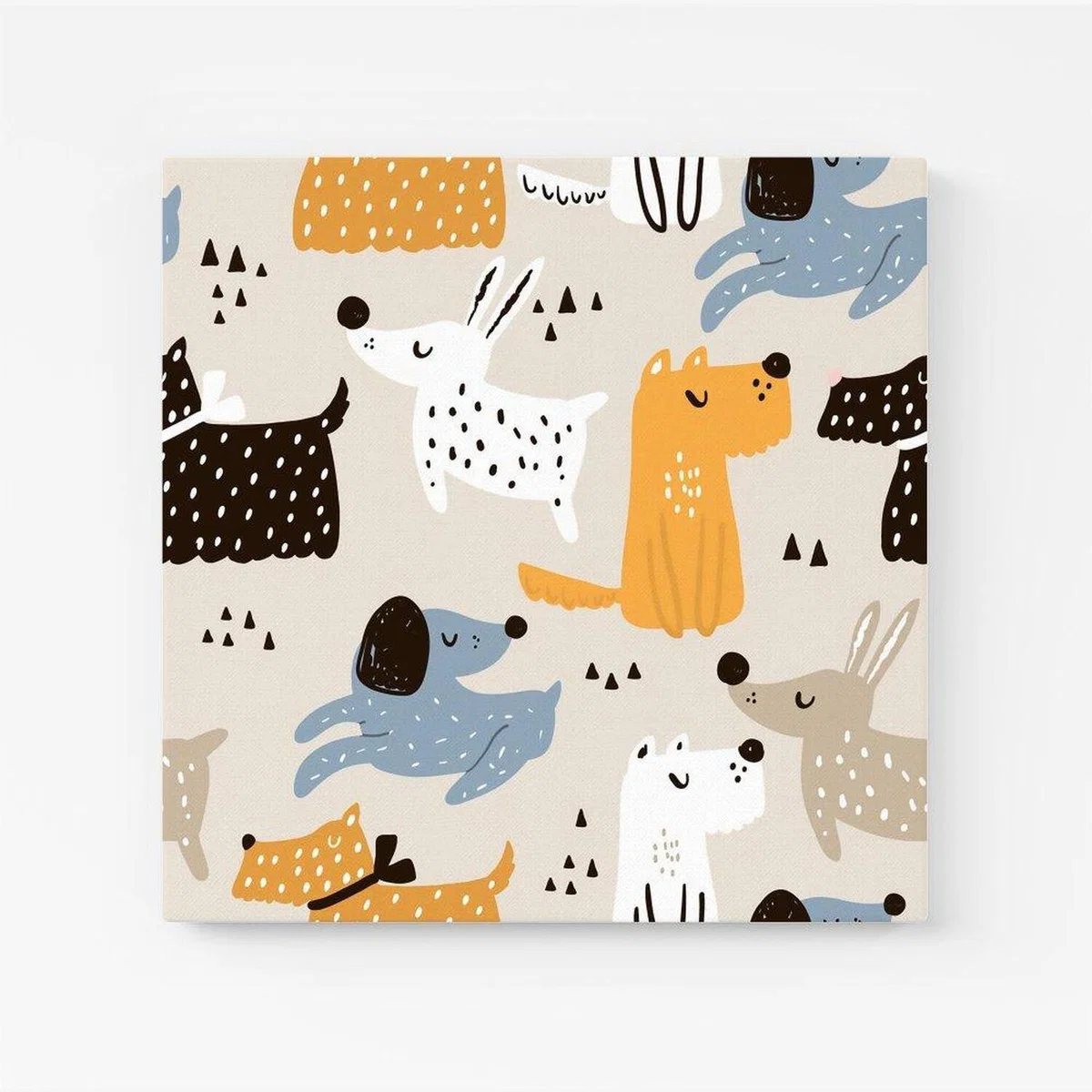 Hand Drawn Dogs Canvas Print - Orange / Medium – image 1