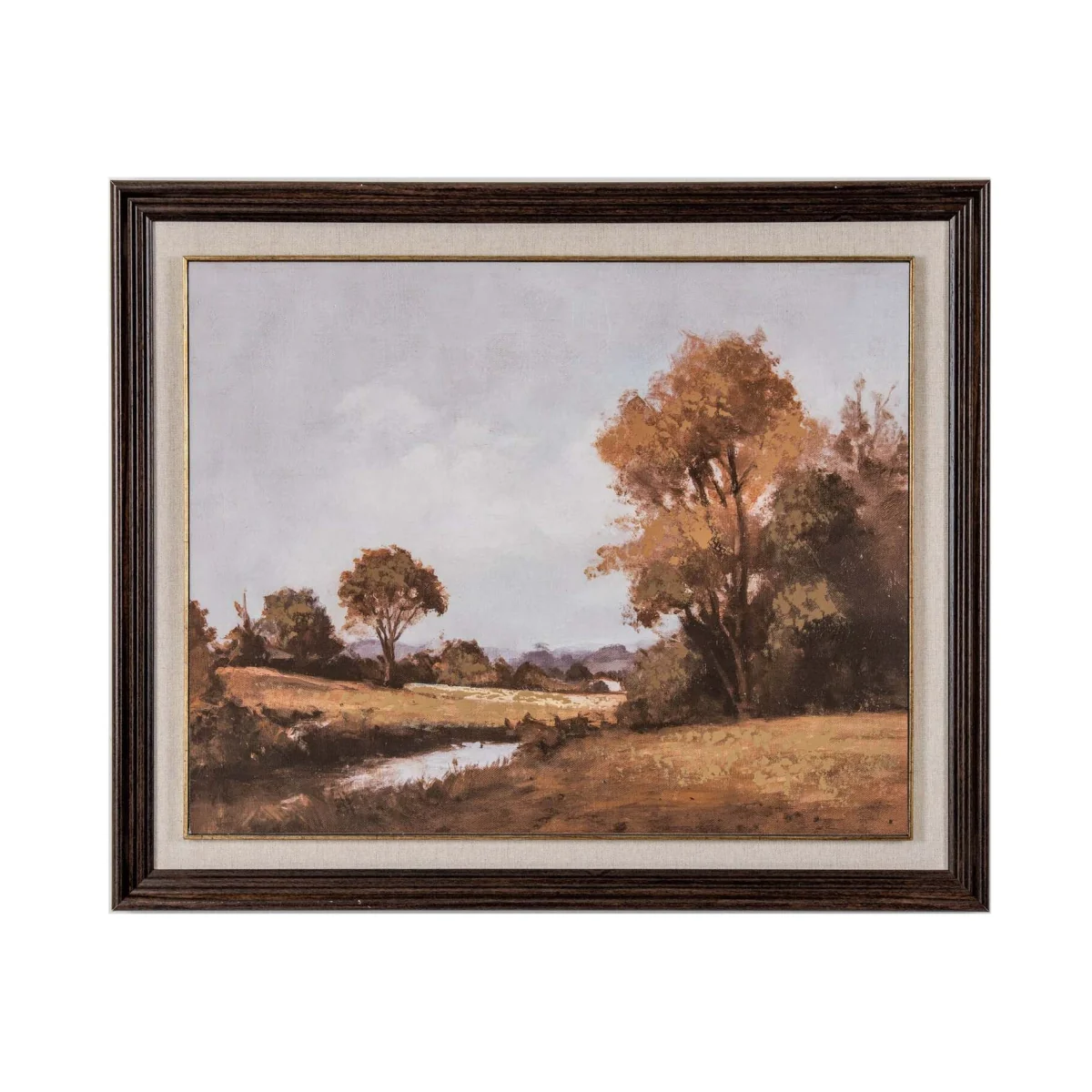 Autumn Landscape Hand Painted Canvas in Classic Frame - Natural – image 1