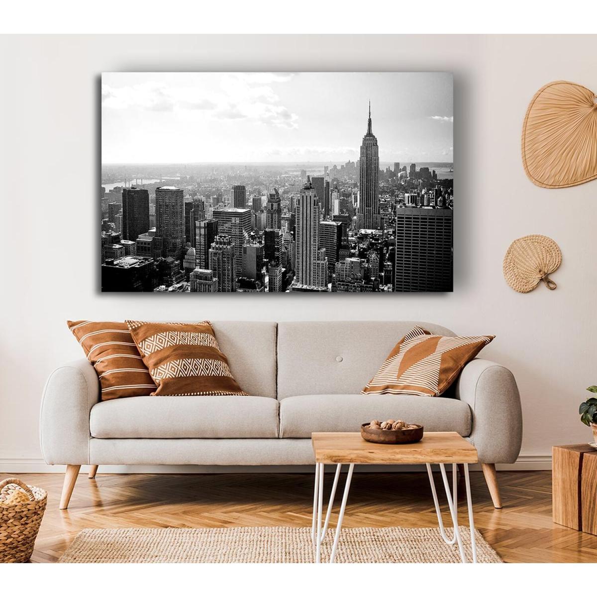 New York City Skyscrapers B n W Canvas Print Wall Art - Yellow / 101.6cm – image 3