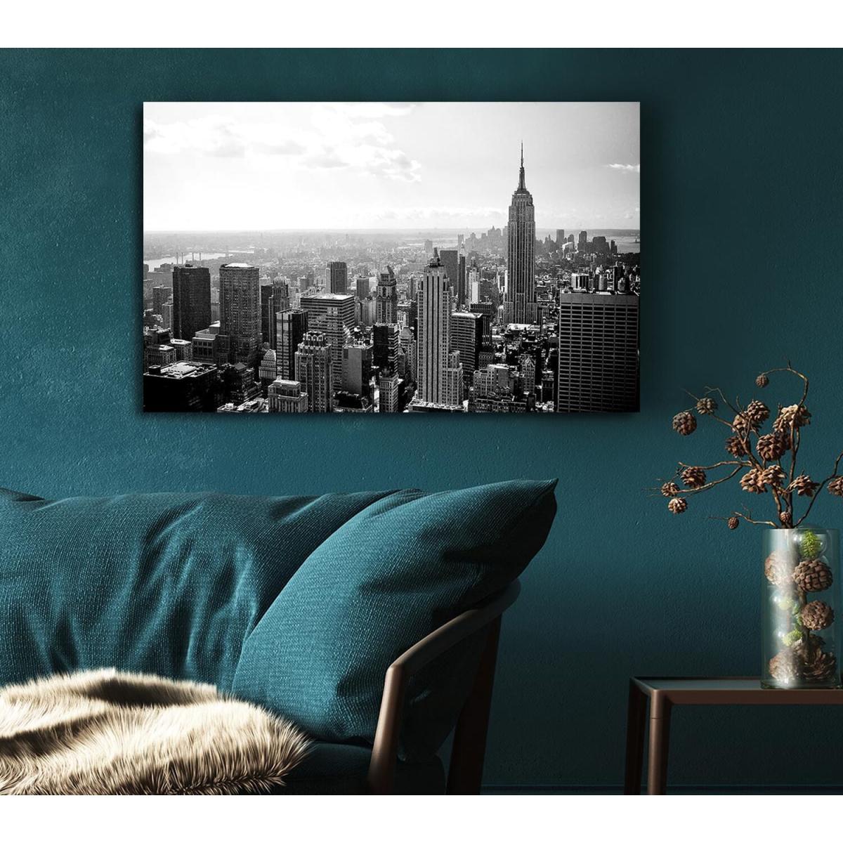New York City Skyscrapers B n W Canvas Print Wall Art - Yellow / 101.6cm – image 4