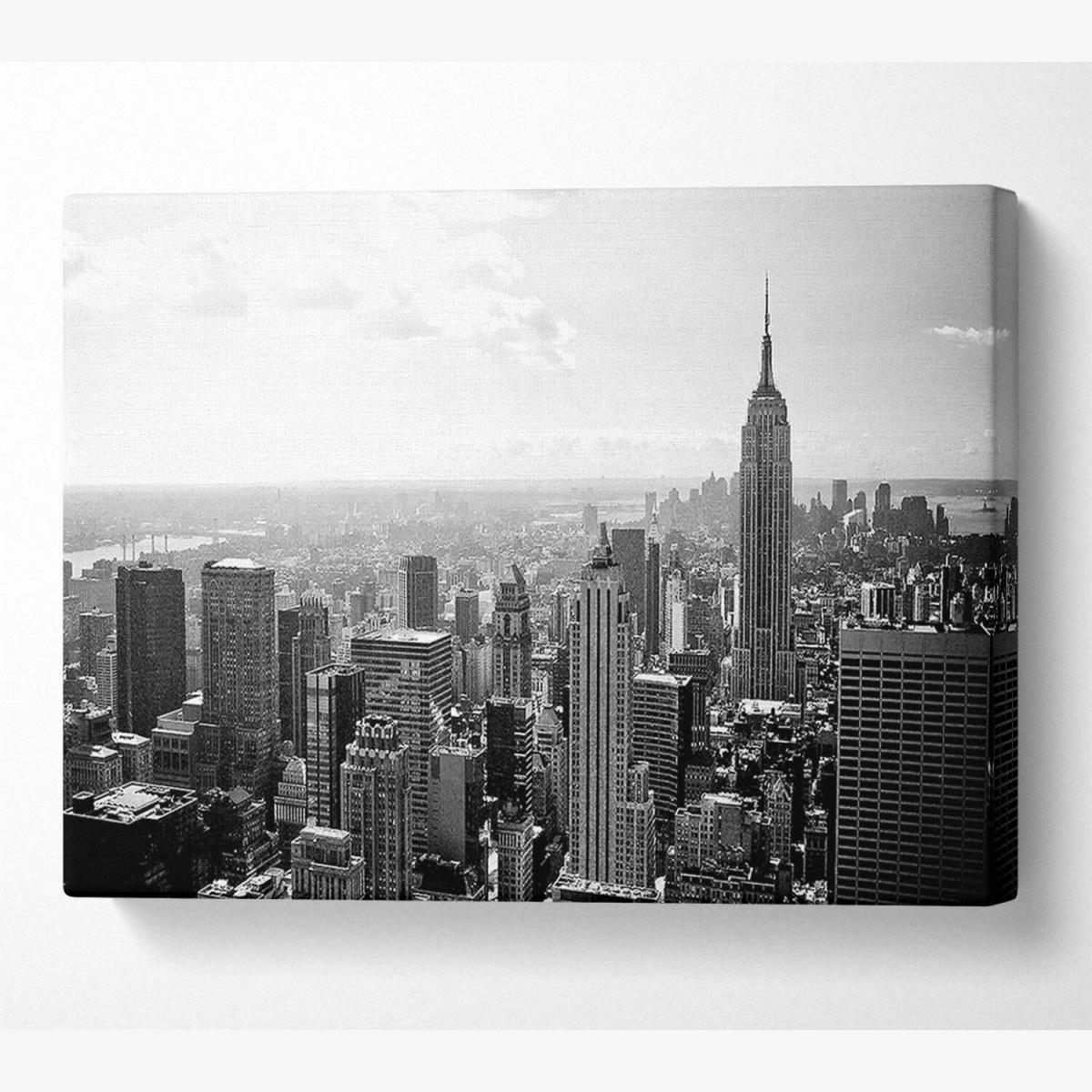 New York City Skyscrapers B n W Canvas Print Wall Art - Yellow / 101.6cm – image 1