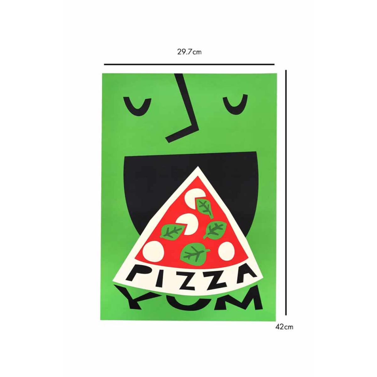Yum Pizza By Fox & Velvet A2 Art Print With Black Wooden Frame – image 5