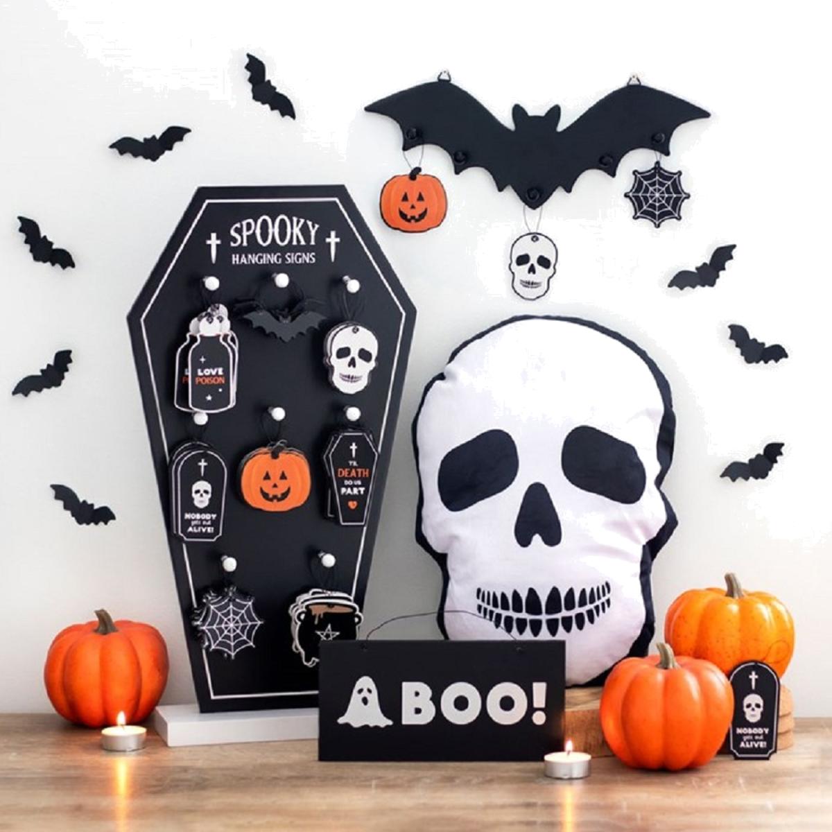 Halloween Hanging Boo Ghost Sign Indoor and Outdoor Decor - Black – image 1
