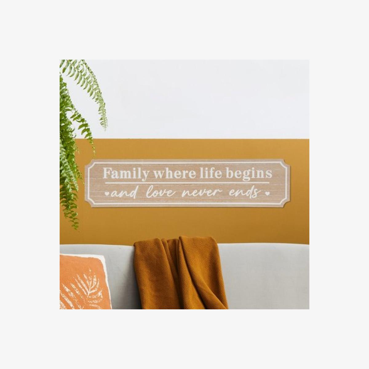 Family Life Begins Plaque - Brown