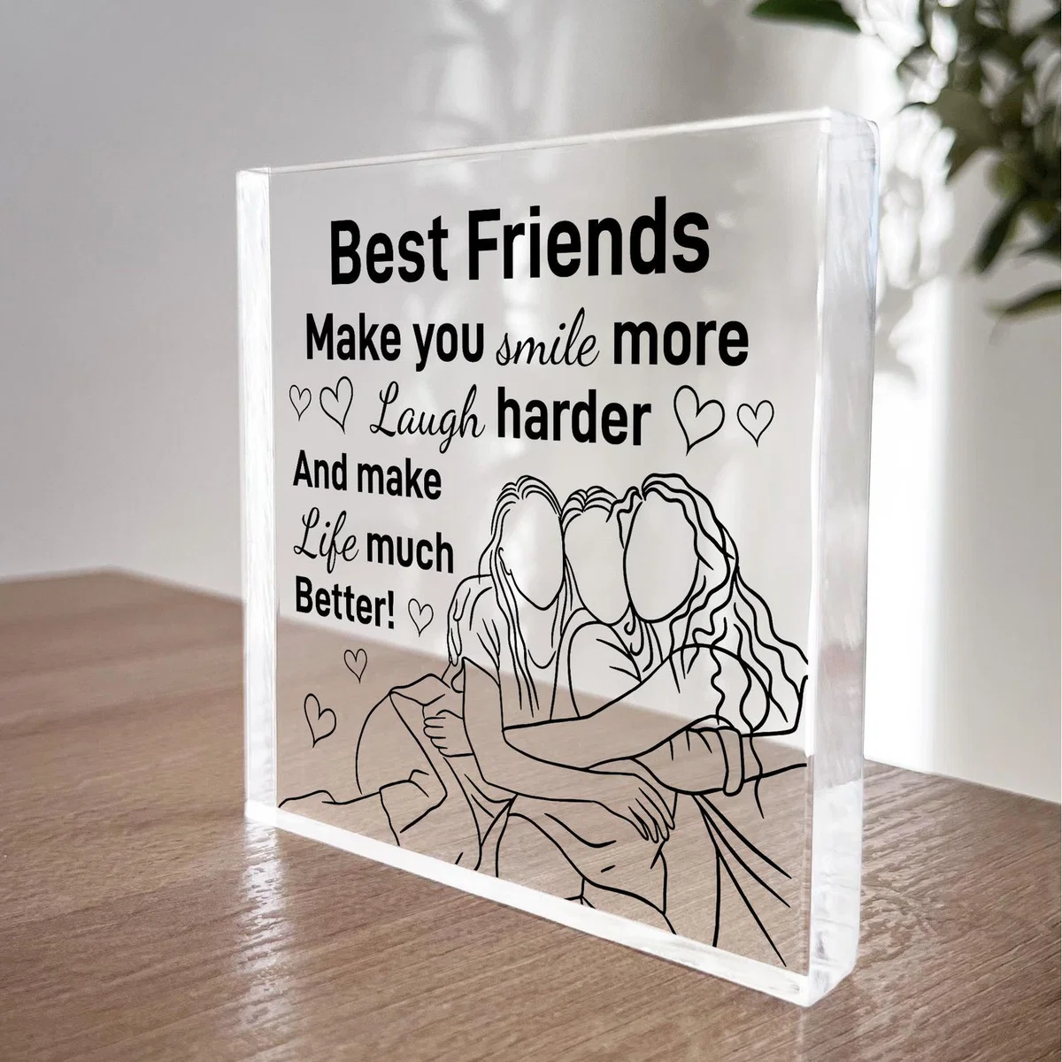 Best Friends Acrylic Block - Grey – image 1