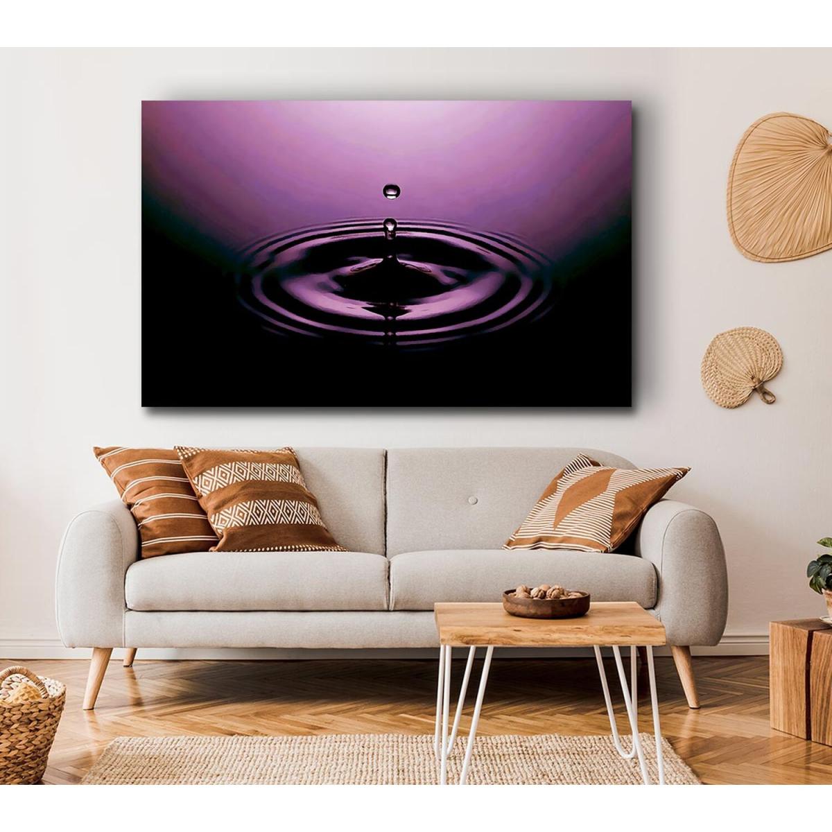 Purple Water Droplet Canvas Print Wall Art - Yellow / 81.28cm – image 4