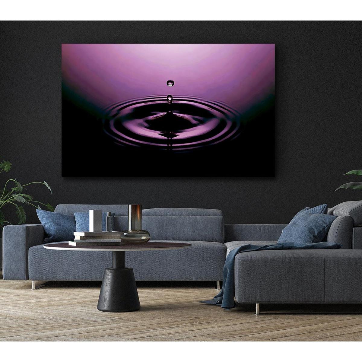 Purple Water Droplet Canvas Print Wall Art - Yellow / 81.28cm – image 5