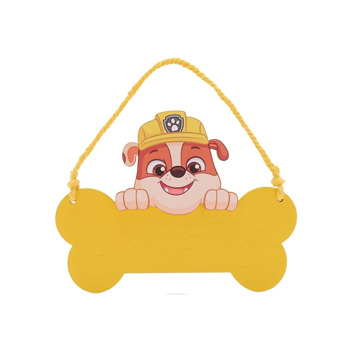 Paw Patrol Rubble Wooden Hanging Plaque - Yellow – image 1