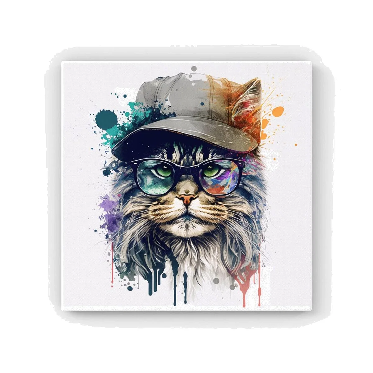 Maine Coon Cat Splashart HD Metal Print - Neutral / 30cm