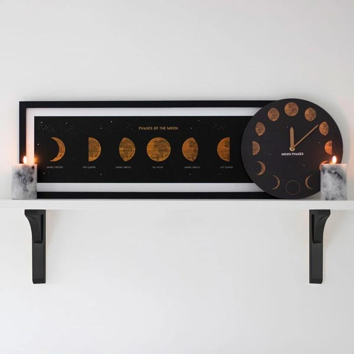 Moon Phases Print in Frame Lunar Elegance for Your Space - Black – image 2