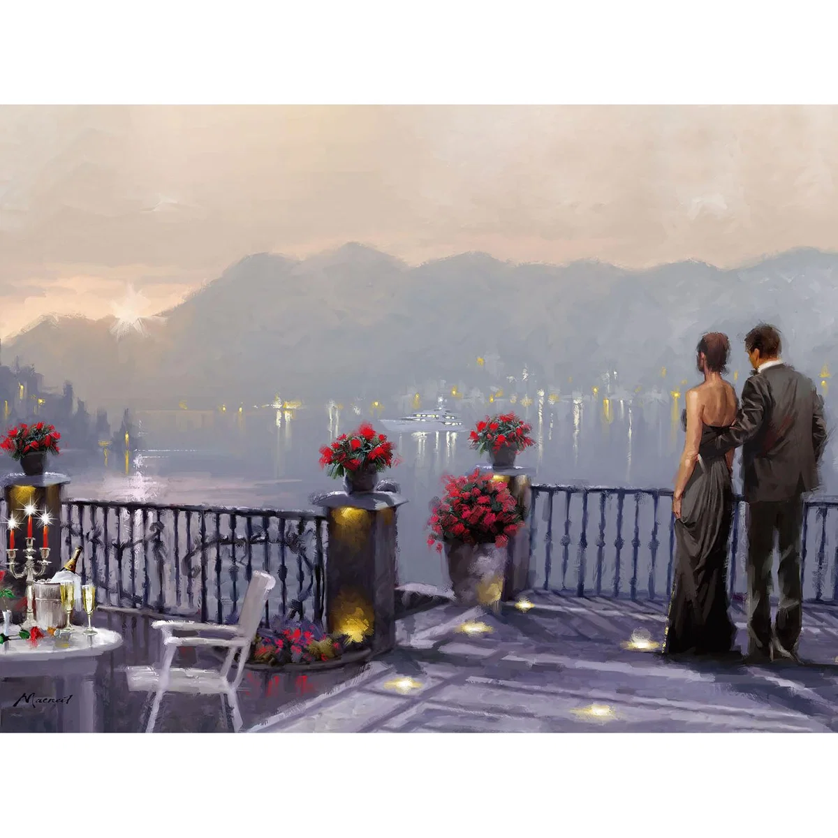 Richard Macneil Lake View Cafe Canvas – image 2