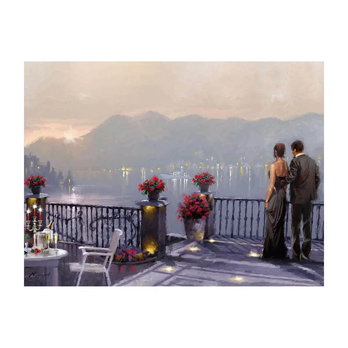 Richard Macneil Lake View Cafe Canvas – image 1