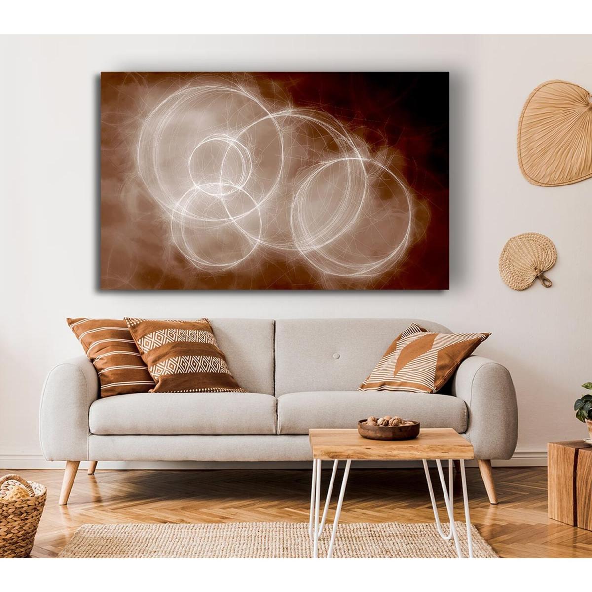 Chocolate Smoke Circles Canvas Print Wall Art - Yellow / 66.04cm – image 4