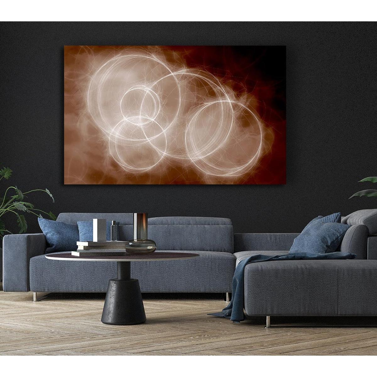 Chocolate Smoke Circles Canvas Print Wall Art - Yellow / 66.04cm – image 6