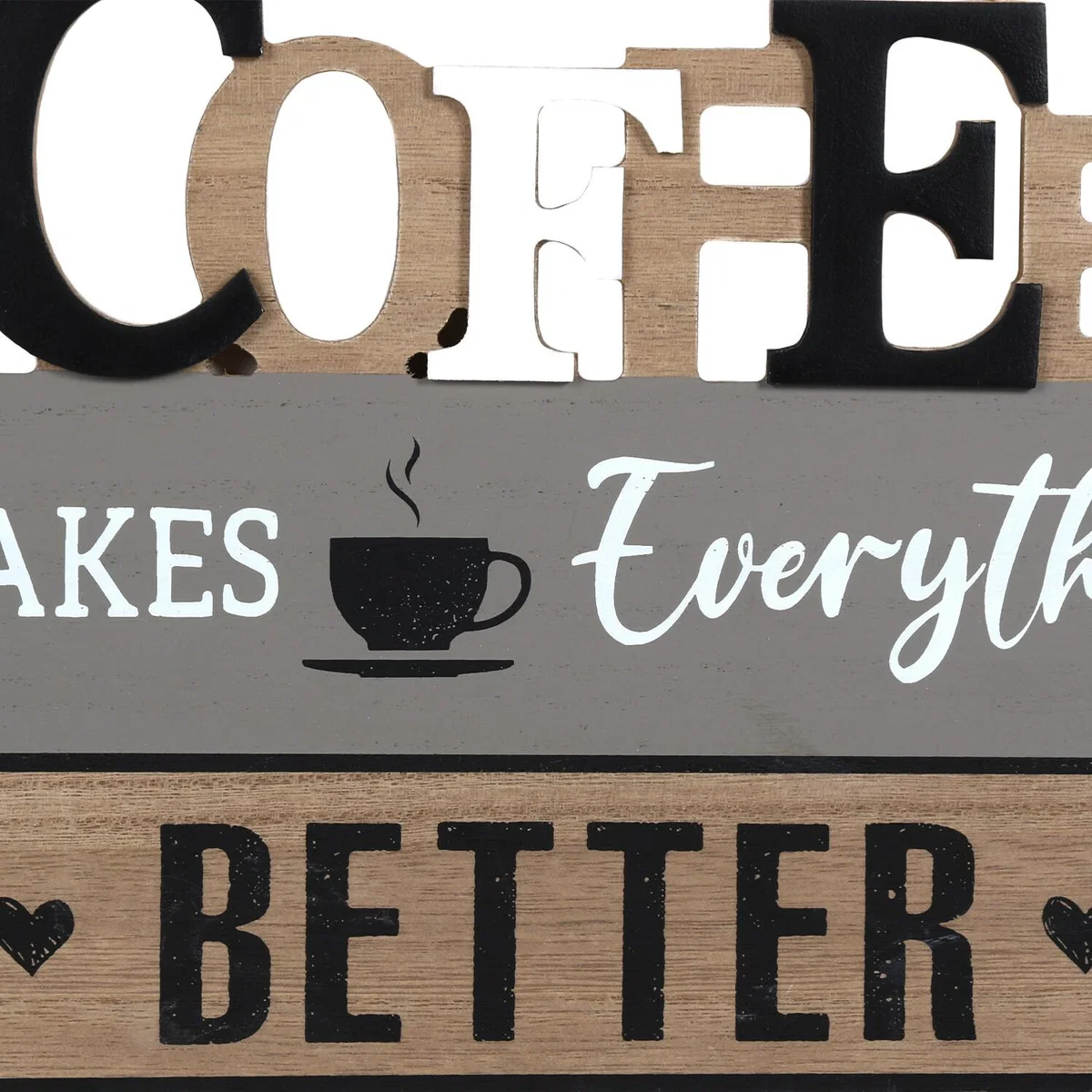 Better With Coffee Hanging Plaque - Natural – image 2