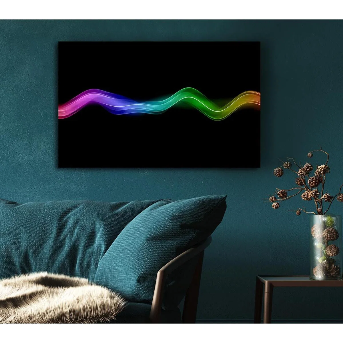 Rainbow Wave Canvas Print Wall Art - Yellow / 81.28cm – image 4