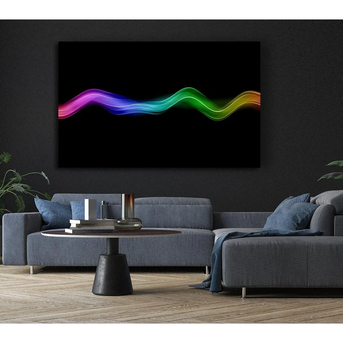 Rainbow Wave Canvas Print Wall Art - Yellow / 81.28cm – image 5