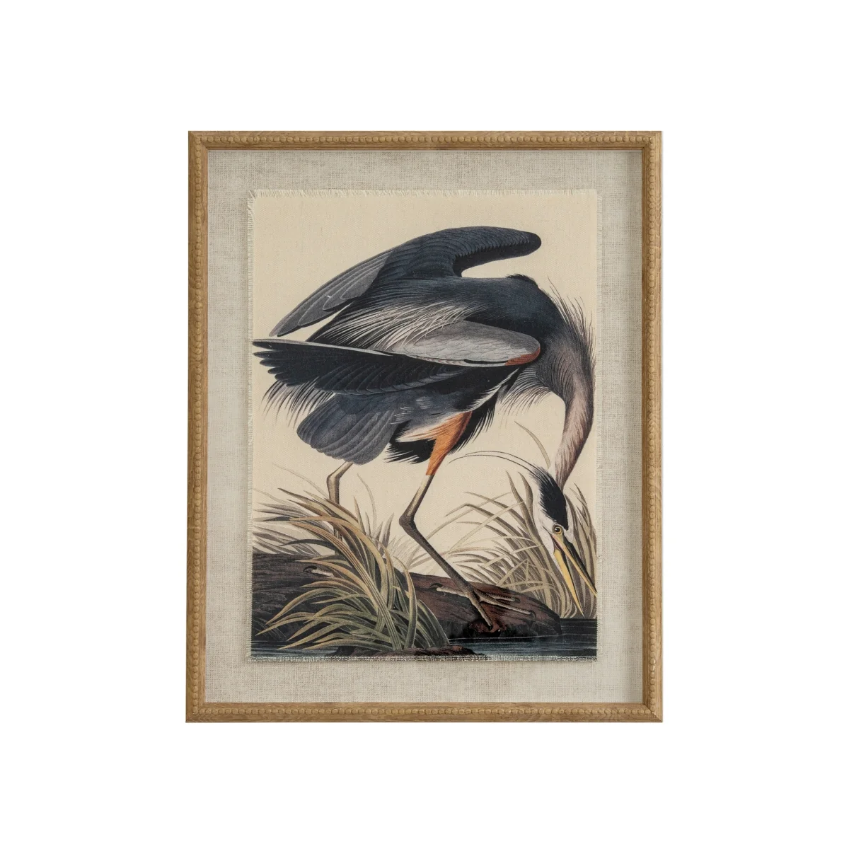 Uniqueful Flora Fauna Heron Illustration Framed Wall Art – image 1