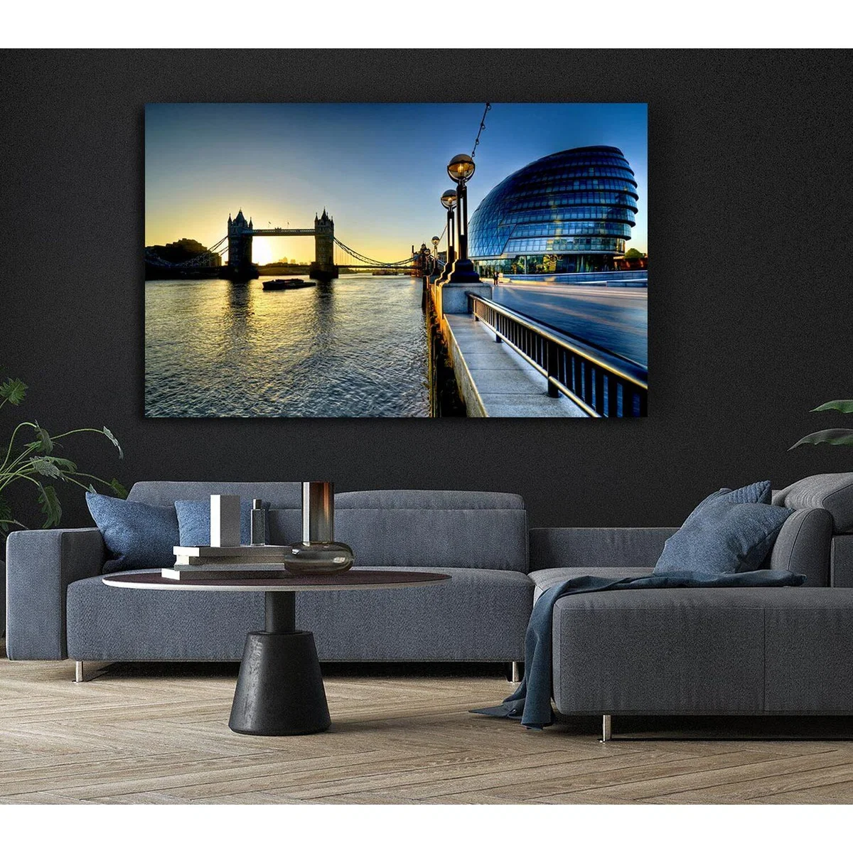 London Tower Bridge Sunset Canvas Print Wall Art - Yellow / 50.8cm – image 5