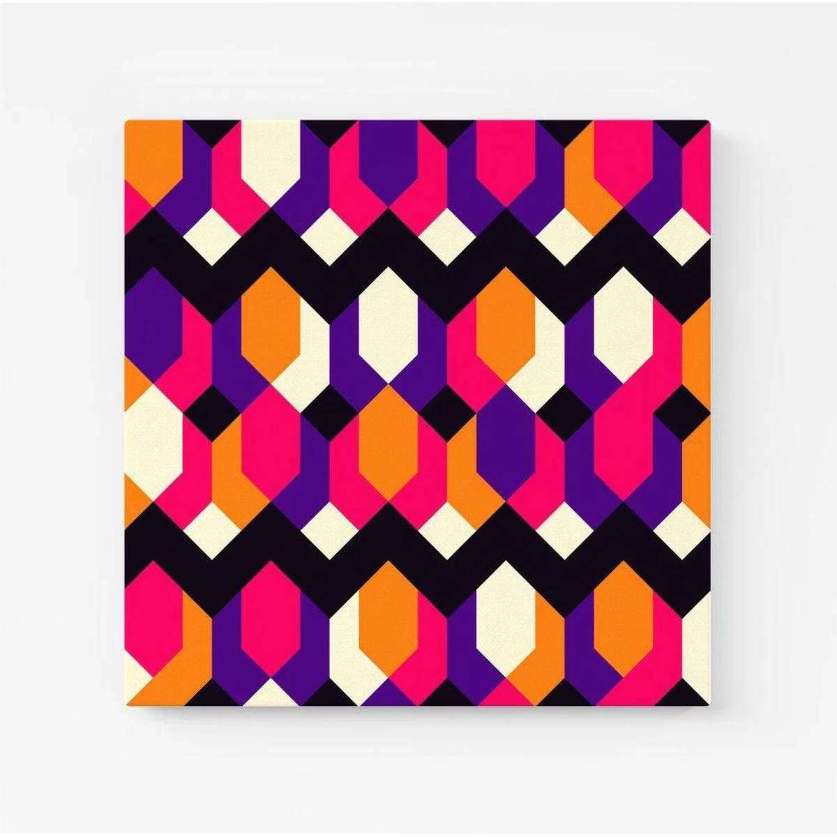 Coloured Abstract Pattern Canvas Print - Red / Small – image 2