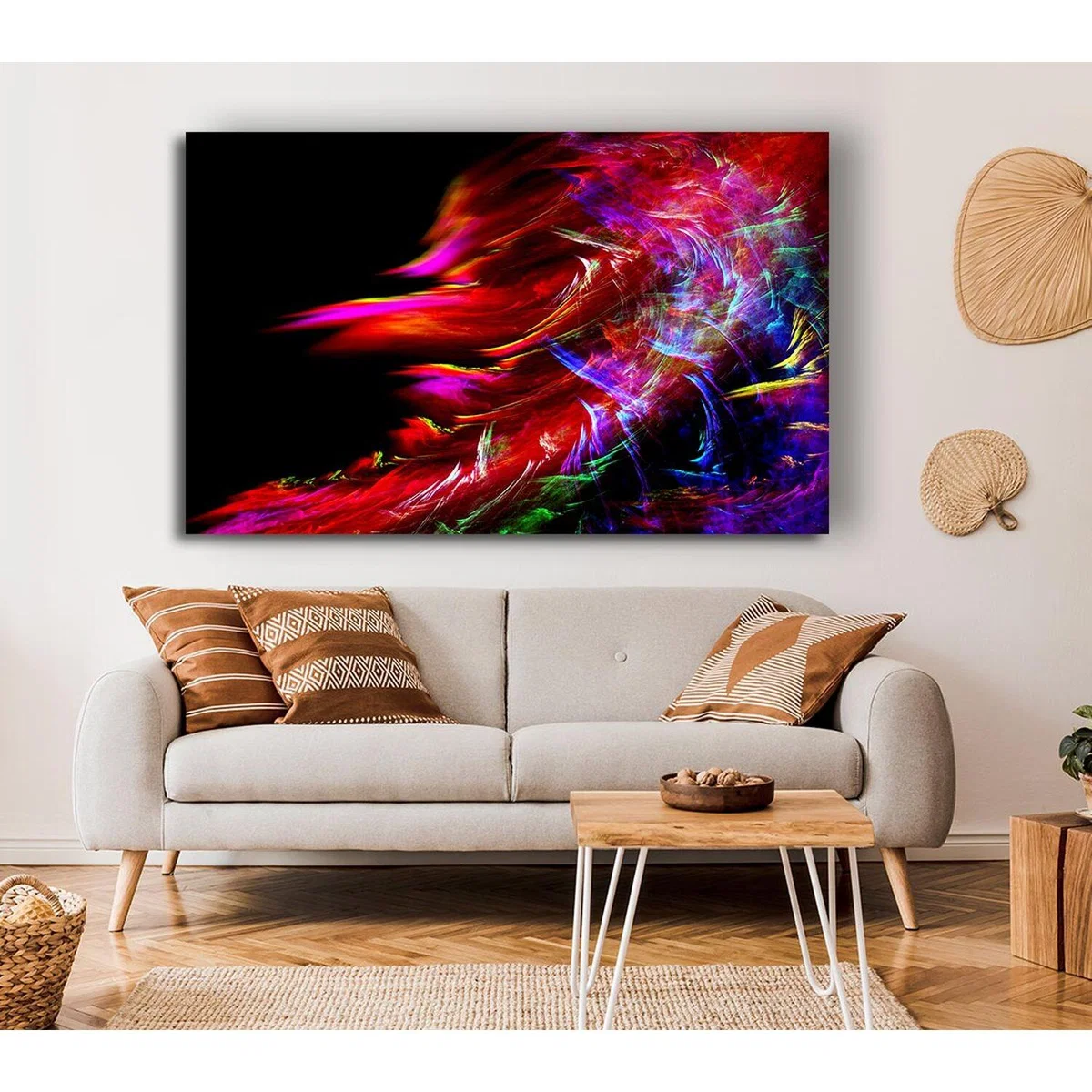 Rainbow Inferno Canvas Print Wall Art - Yellow / 81.28cm – image 4
