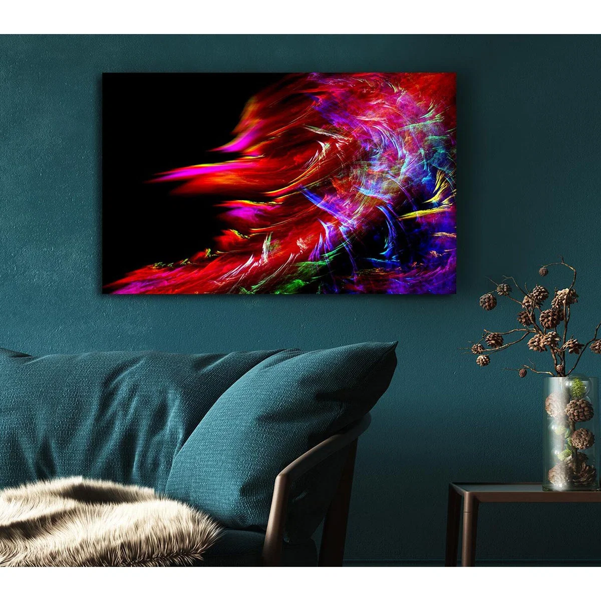 Rainbow Inferno Canvas Print Wall Art - Yellow / 81.28cm – image 5