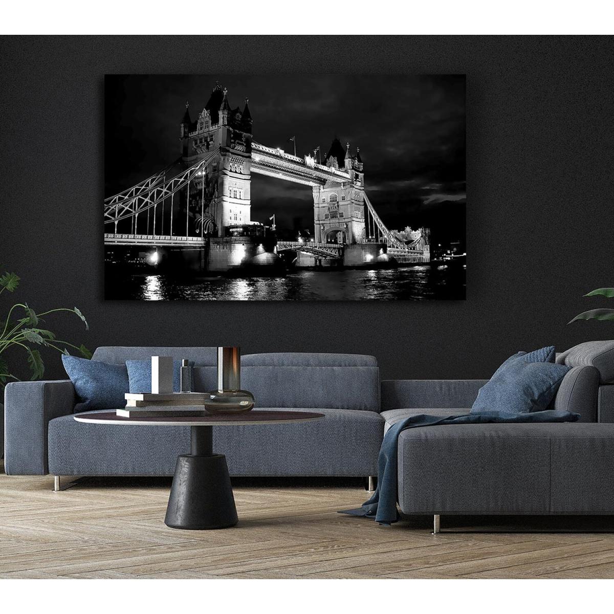 London Tower Bridge B n W Canvas Print Wall Art - Yellow / 35.56cm – image 6
