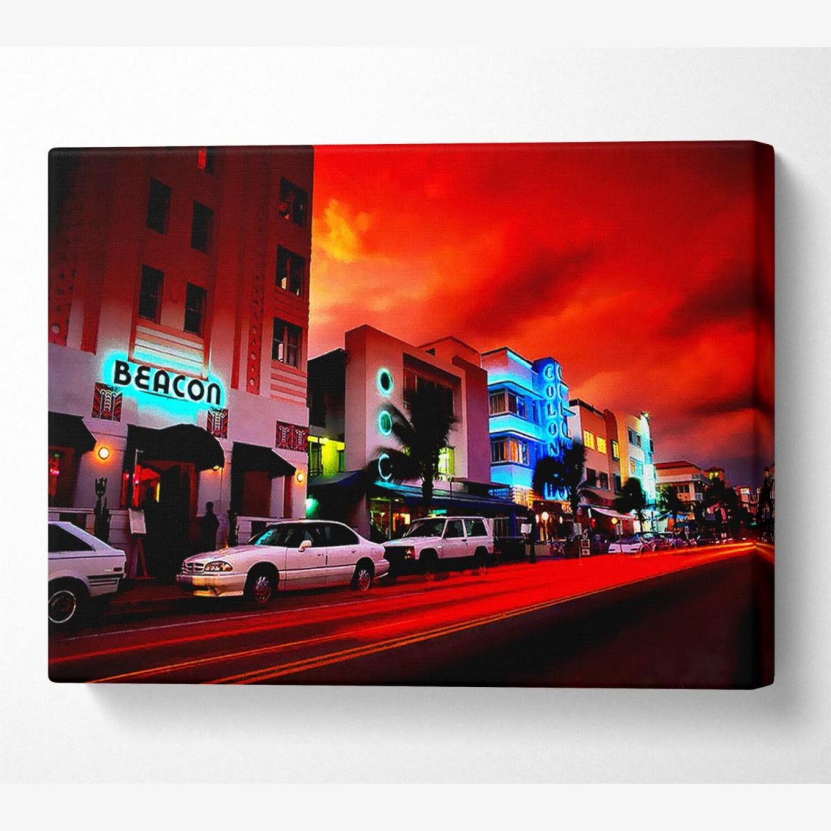 Downtown Bar Canvas Print Wall Art - Yellow / 35.56cm – image 1
