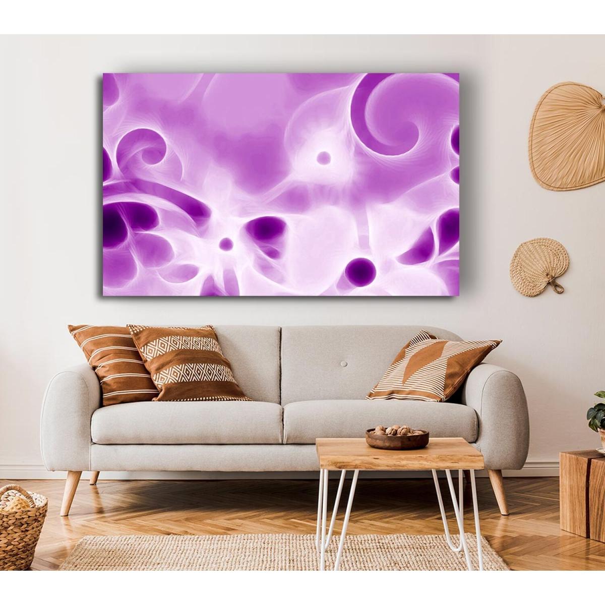 Psychedelic Garden Purple Canvas Print Wall Art - Yellow / 50.8cm – image 4