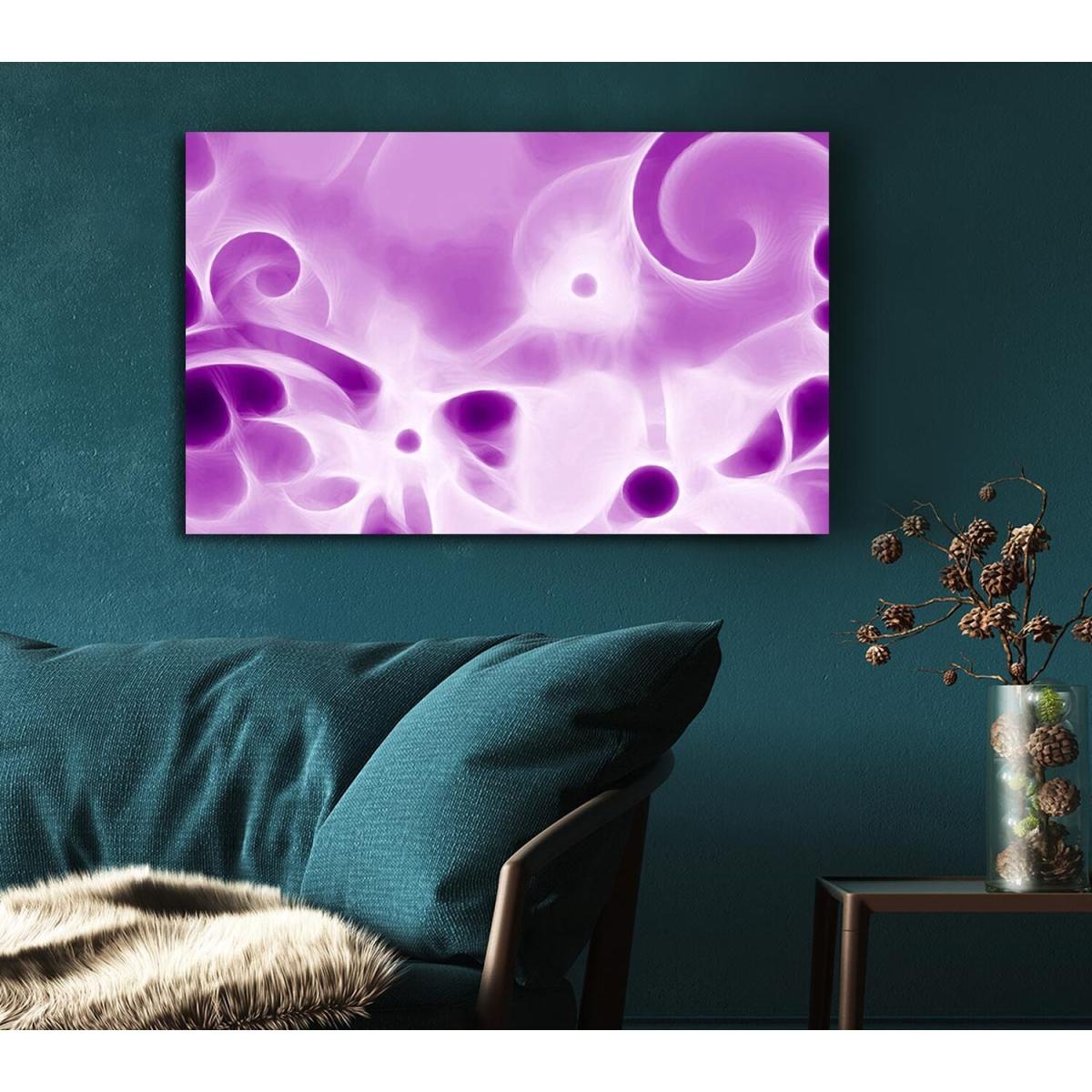 Psychedelic Garden Purple Canvas Print Wall Art - Yellow / 50.8cm – image 5