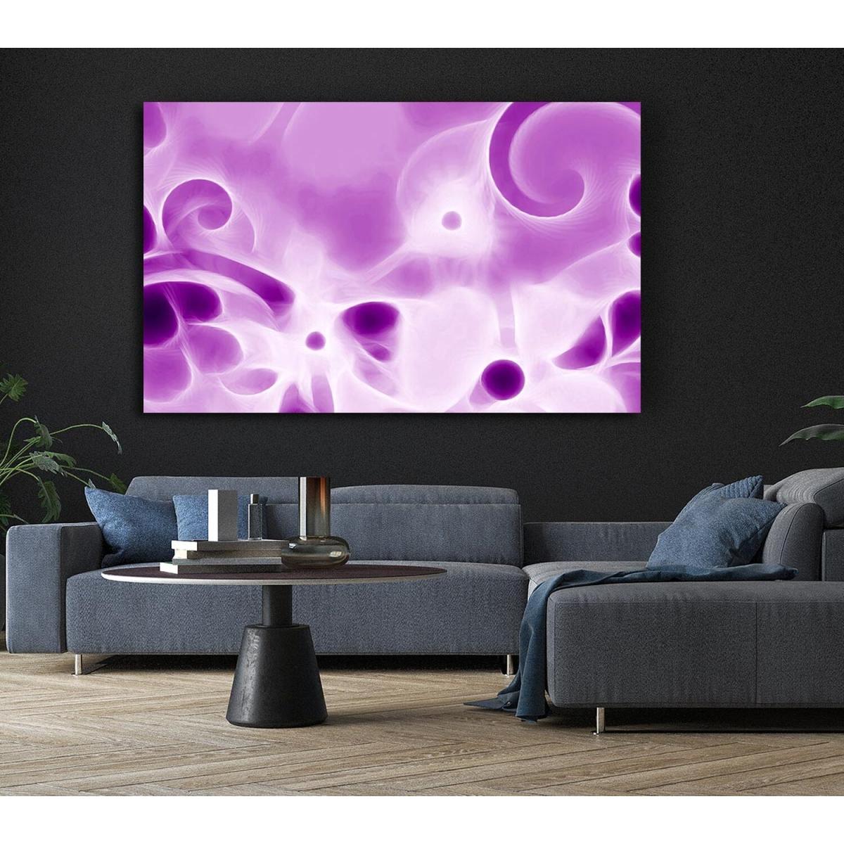 Psychedelic Garden Purple Canvas Print Wall Art - Yellow / 50.8cm – image 6
