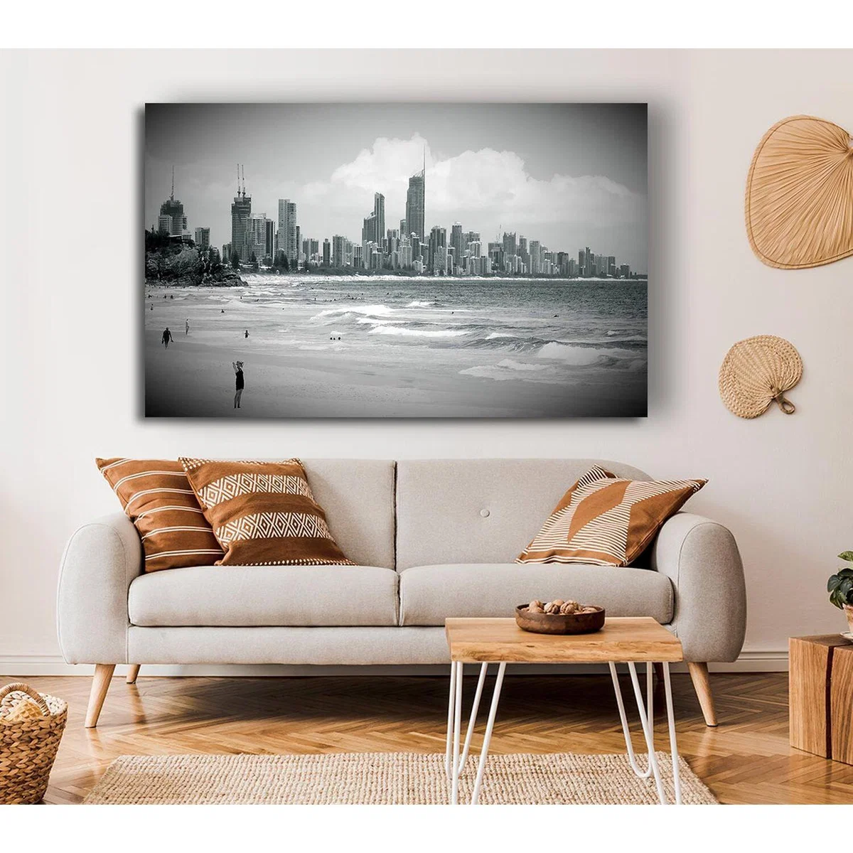 City Beach Canvas Print Wall Art - Yellow / 101.6cm – image 4