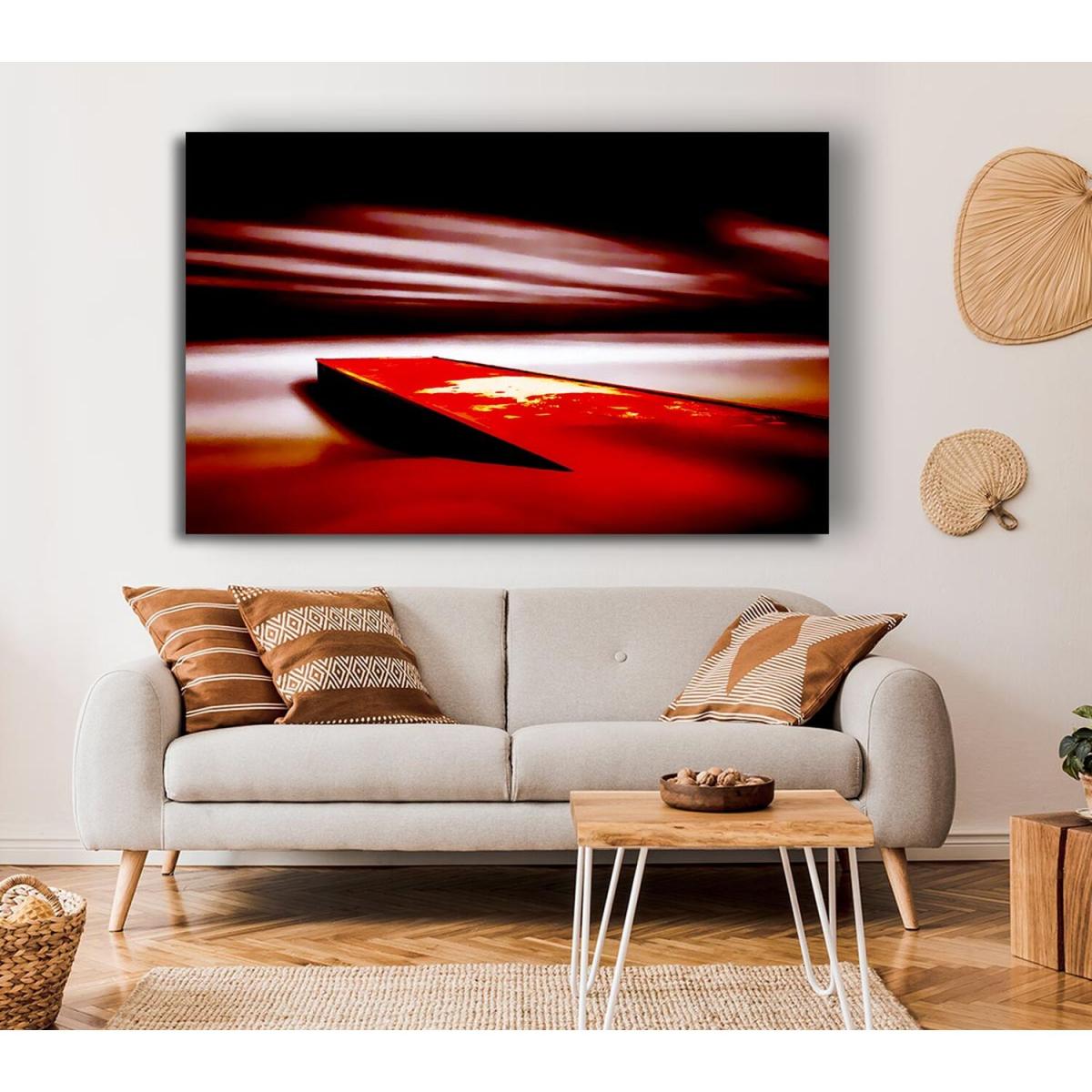 Red Pier Dream Canvas Print Wall Art - Yellow / 101.6cm – image 4