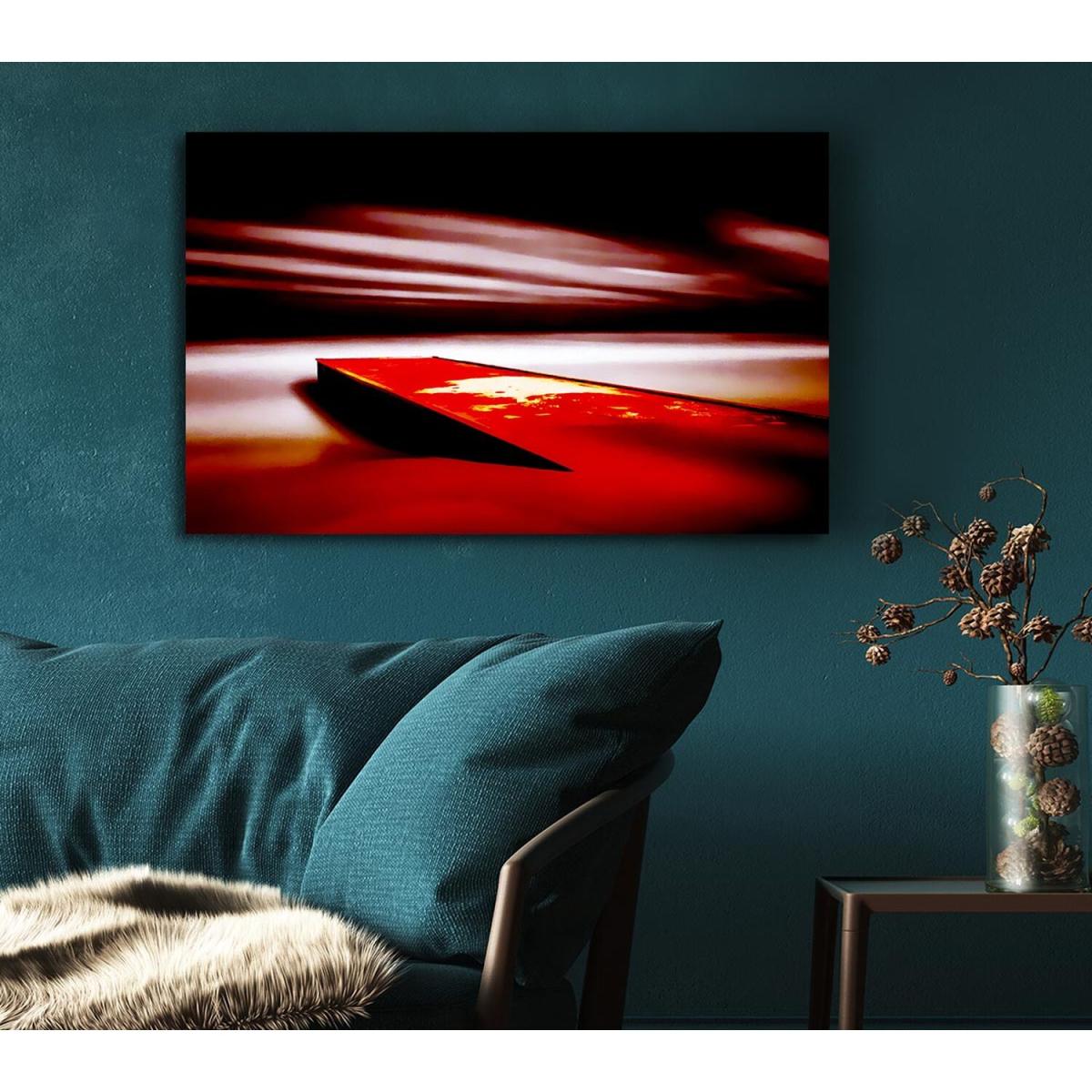 Red Pier Dream Canvas Print Wall Art - Yellow / 101.6cm – image 5