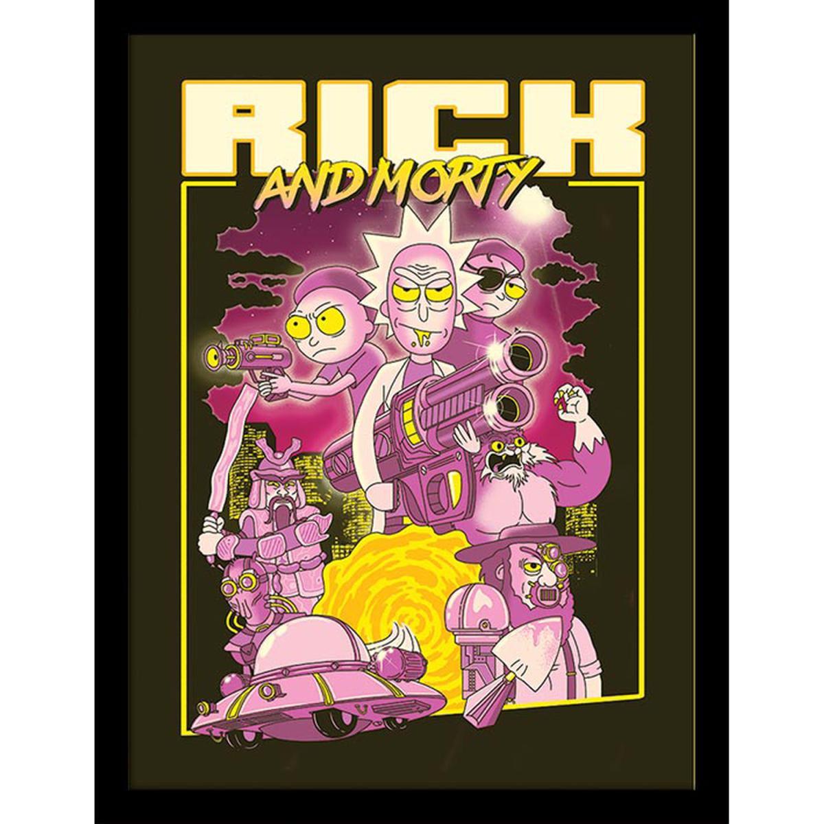 Rick and Morty (80s Action Movie) Framed Print – image 2